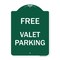 Signmission Designer Series Sign-Free Valet Parking, Green & White Aluminum Sign, 18" x 24", GW-1824-23939 A-DES-GW-1824-23939 - alternate 1